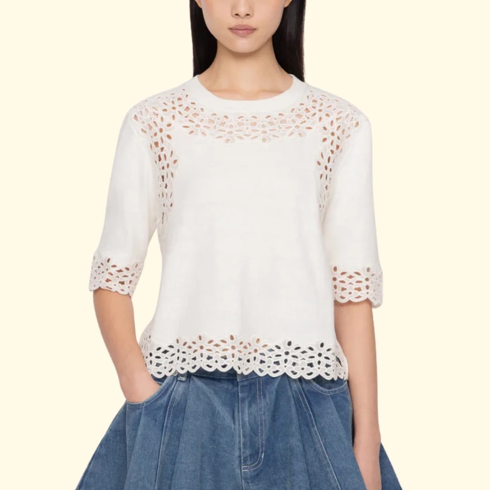 Sea NY Leila Eyelet Sweater